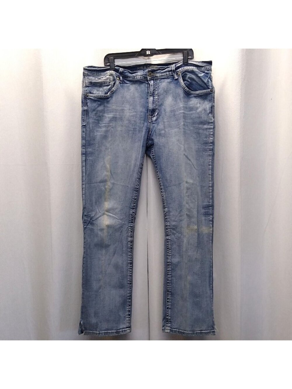 Axe & Crown Slim Straight Jeans Scratchy Seven-Pockets Vintage Wash Tag: W42 L32